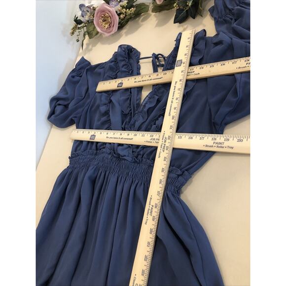 Forever 21 Women Plus Size 1X Dress Long Sleeve Fit & Flare Pleated Boho Resort - Picture 9 of 10